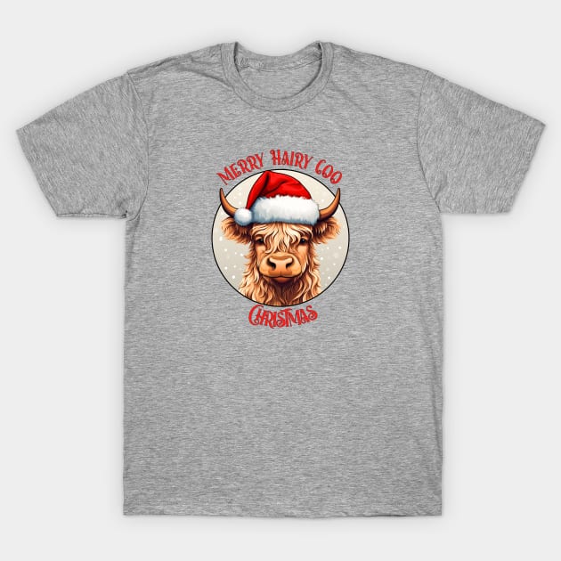 Highland Cow Christmas Design T-Shirt by Alba Graphics